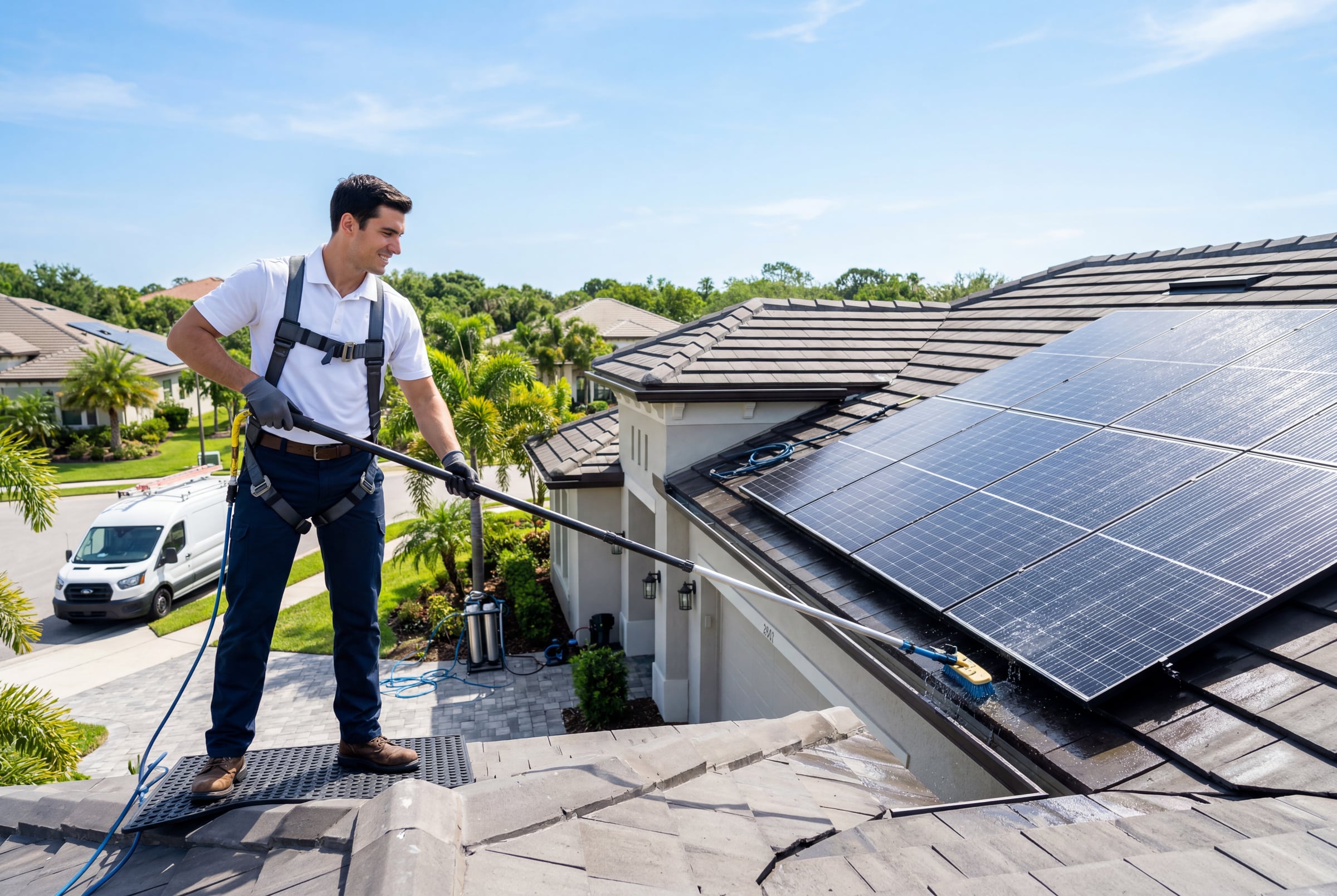 Solar panel cleaning